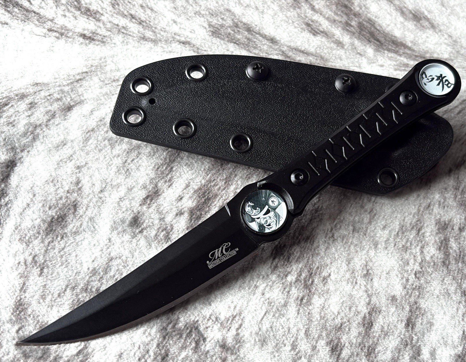 19cm Fixed Blade Knife Kydex Sheath Full Tang Back Pocket Clip Horizontal Carry