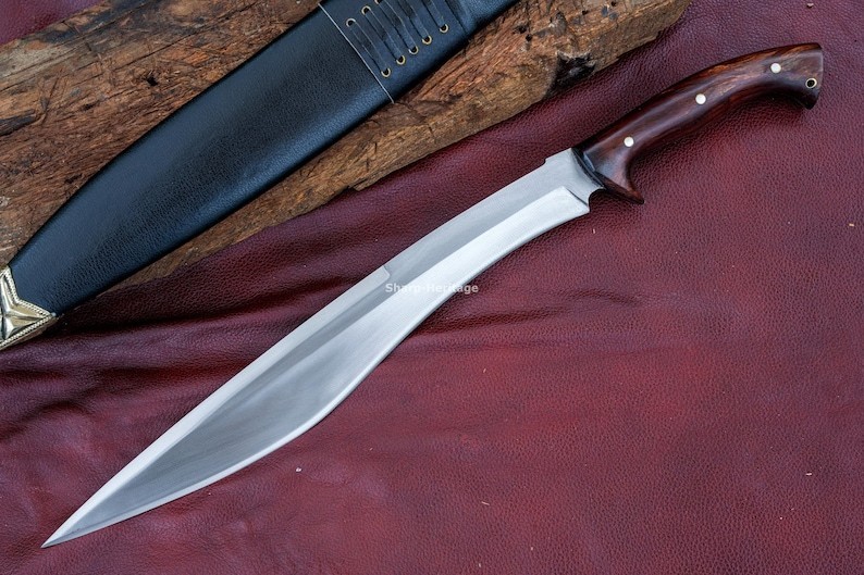 Handmade Greek Kopis Sword with 17 Inch 5160 Steel Blade, Full Tang Rosewood