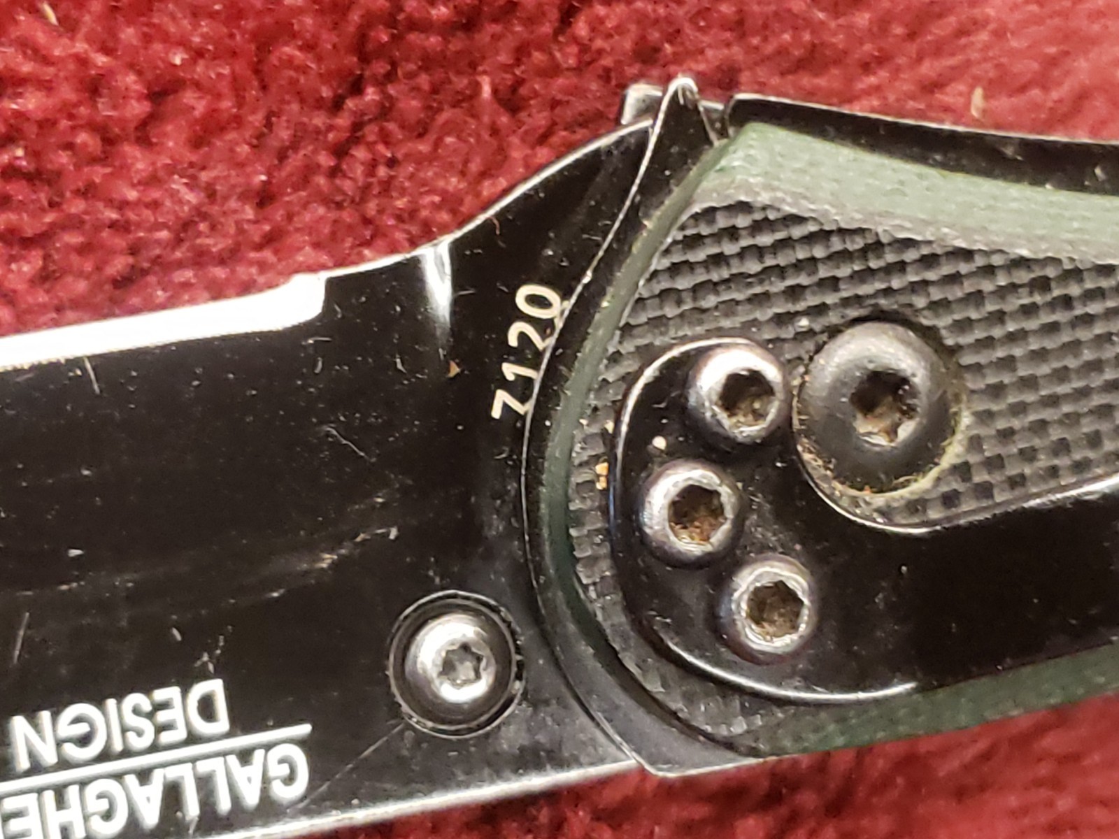 CRKT Badger Folding Knife Discontinued #7120 Gallagher Design button