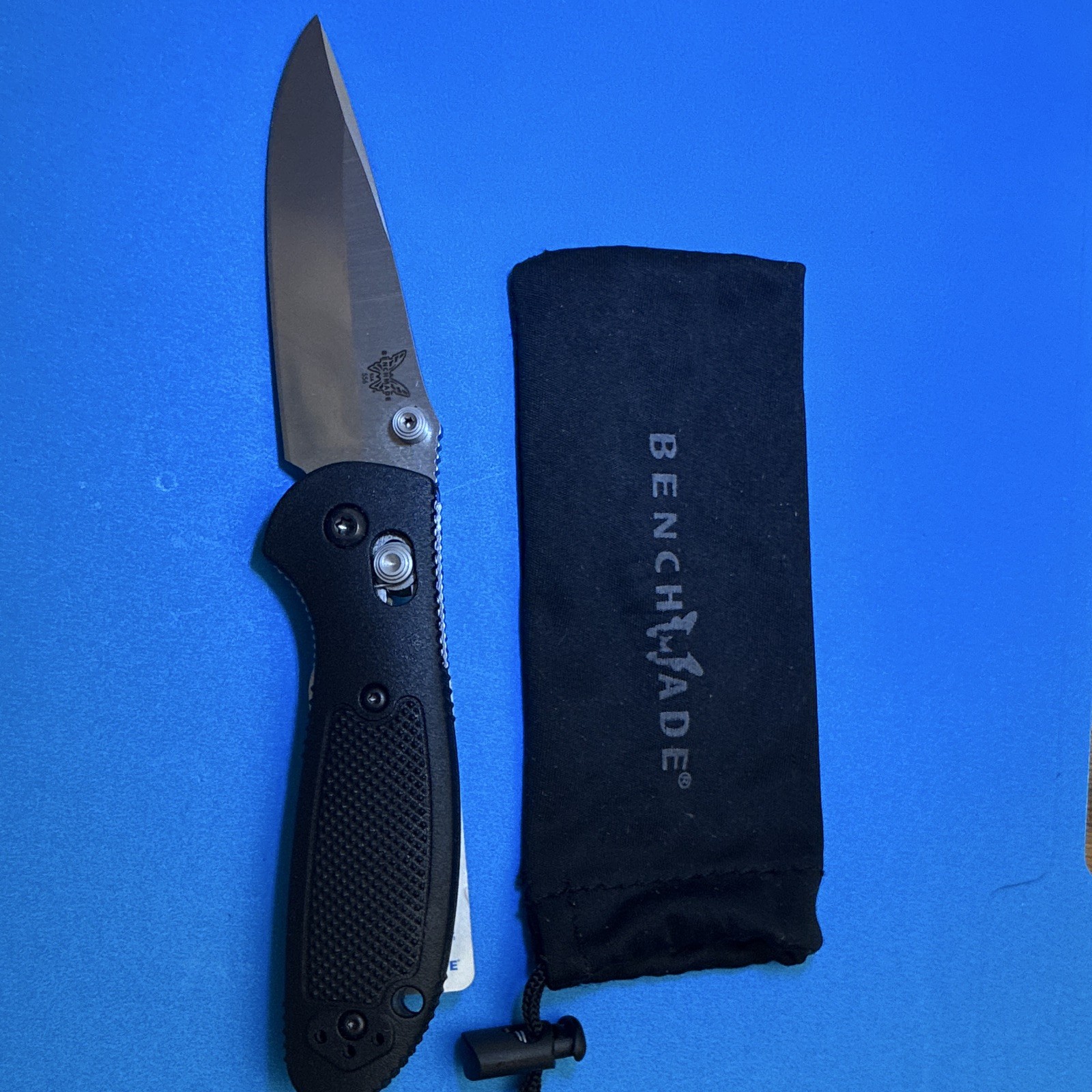 Benchmade Mini Griptilian 556 AXIS Lock Manual Plain Drop Point Black/Blue