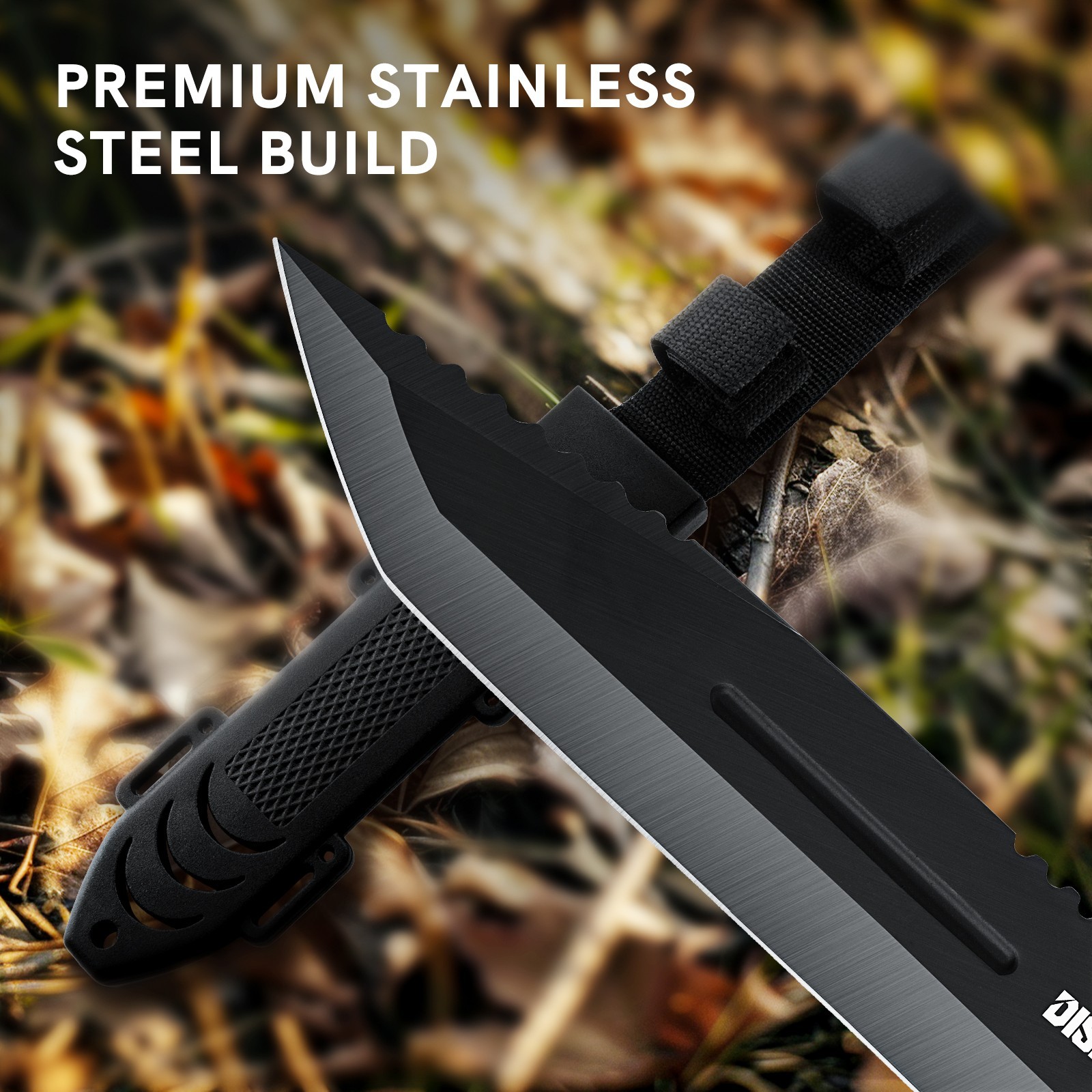 12″ Fixed Blade Hunting Knife w/Sheath Tactical Bowie Survival Knife for Camping