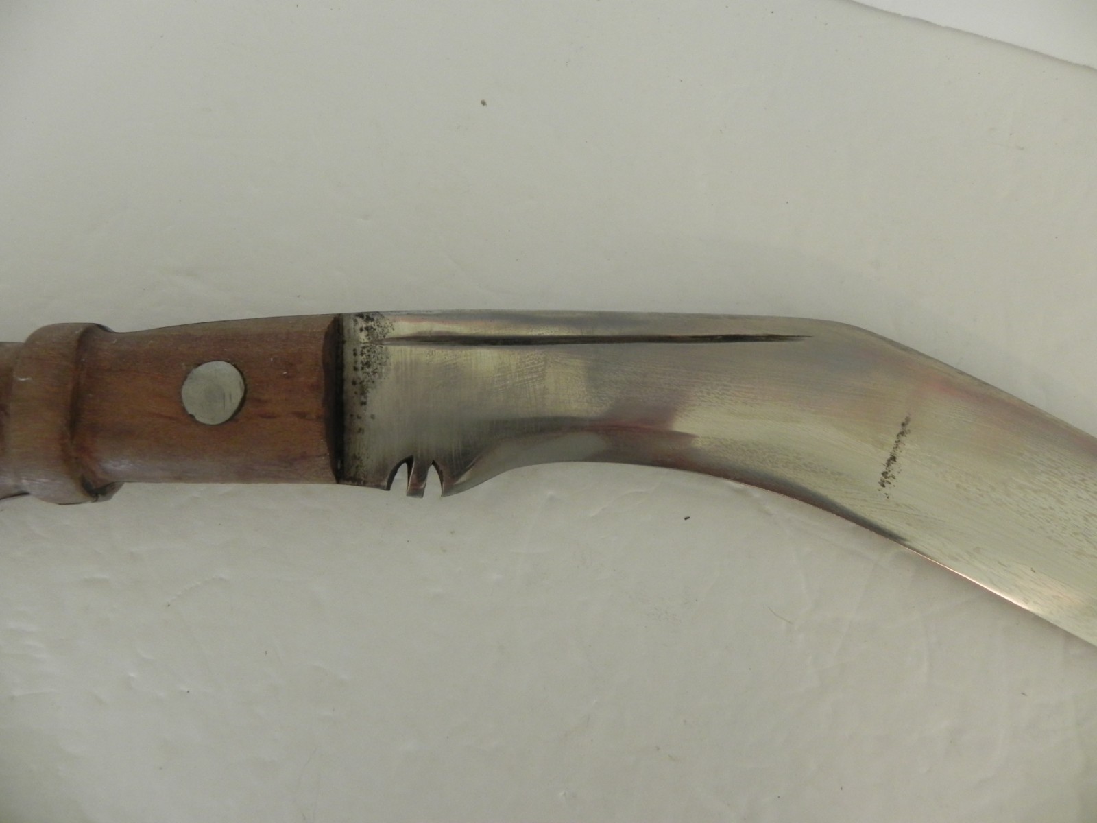 Reproduction Gurkha Khukri Knife w/ Recurved Blade and Wooden Handle in Sheath