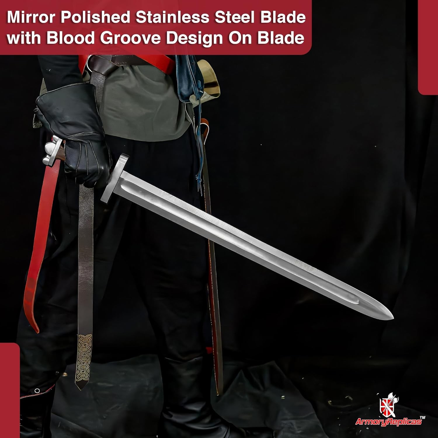 Full Tang Viking Sword w/ High Carbon Tempered Hand Forged Carbon Steel