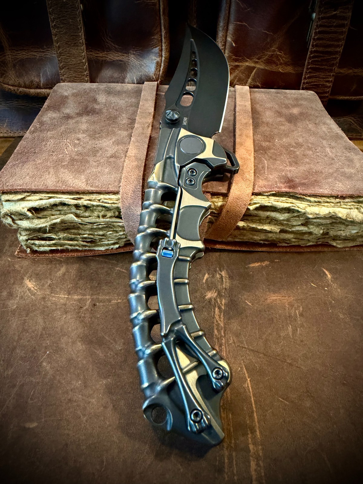 Andre De Villiers ADV Tactical M390 Scavenger Integral Titanium Folding Knife!