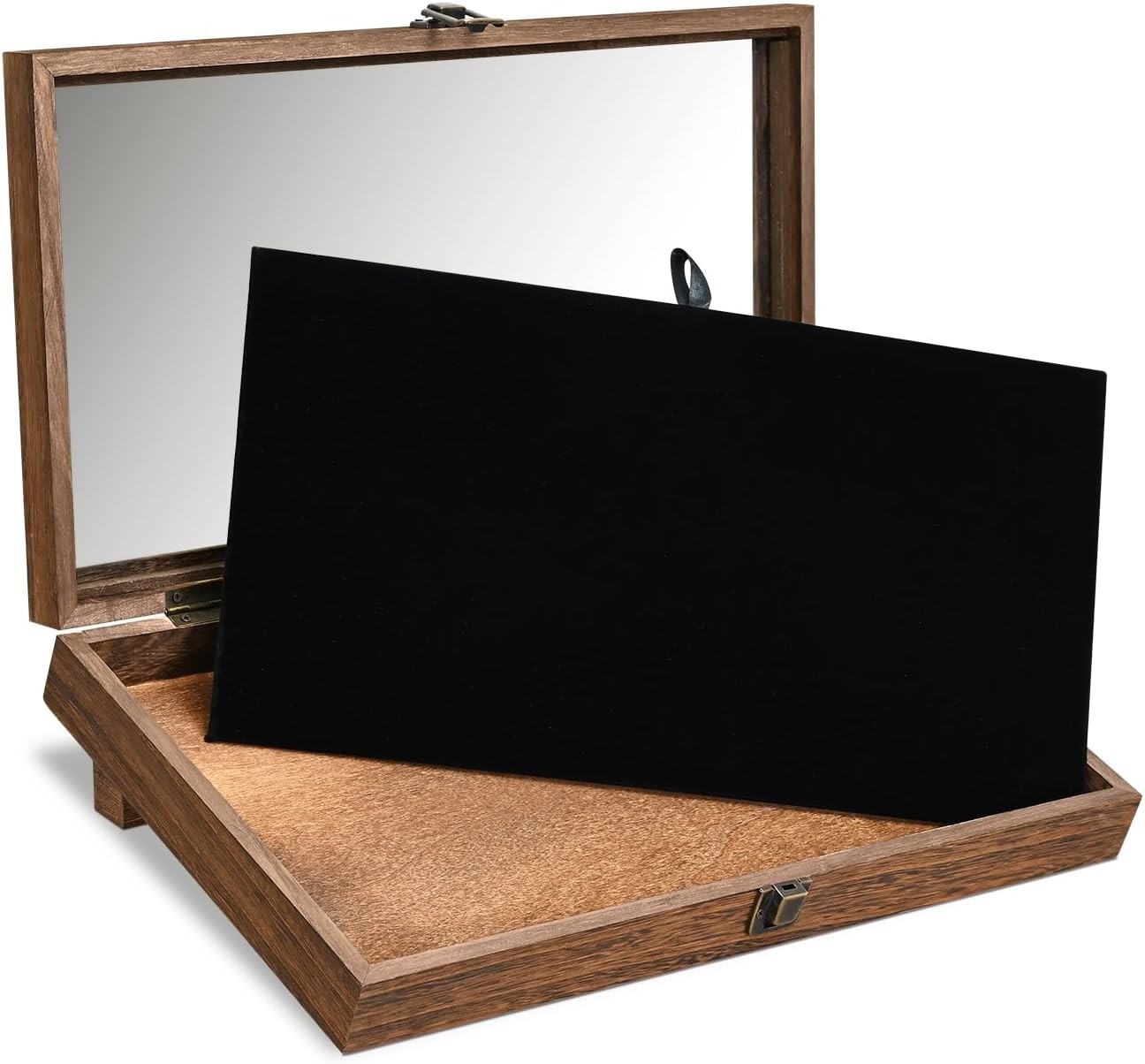 Knife Display Case Arrowheads Collectibles Wood Glass Pin Coins Medal Shadow Box