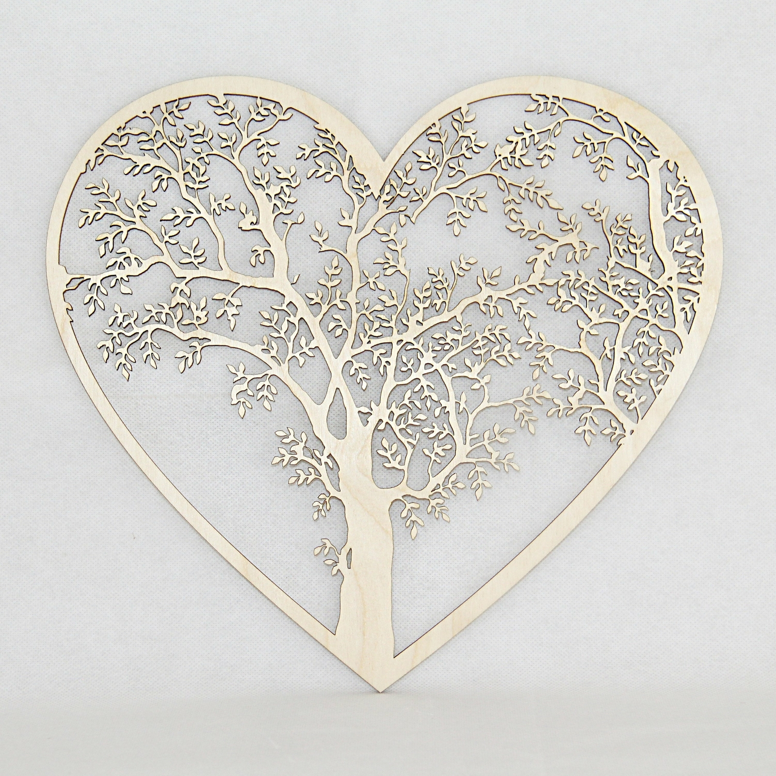 18 inch – Wooden Tree of Life Heart Cutout, 1/4″ Thick B/BB Grade Plywood