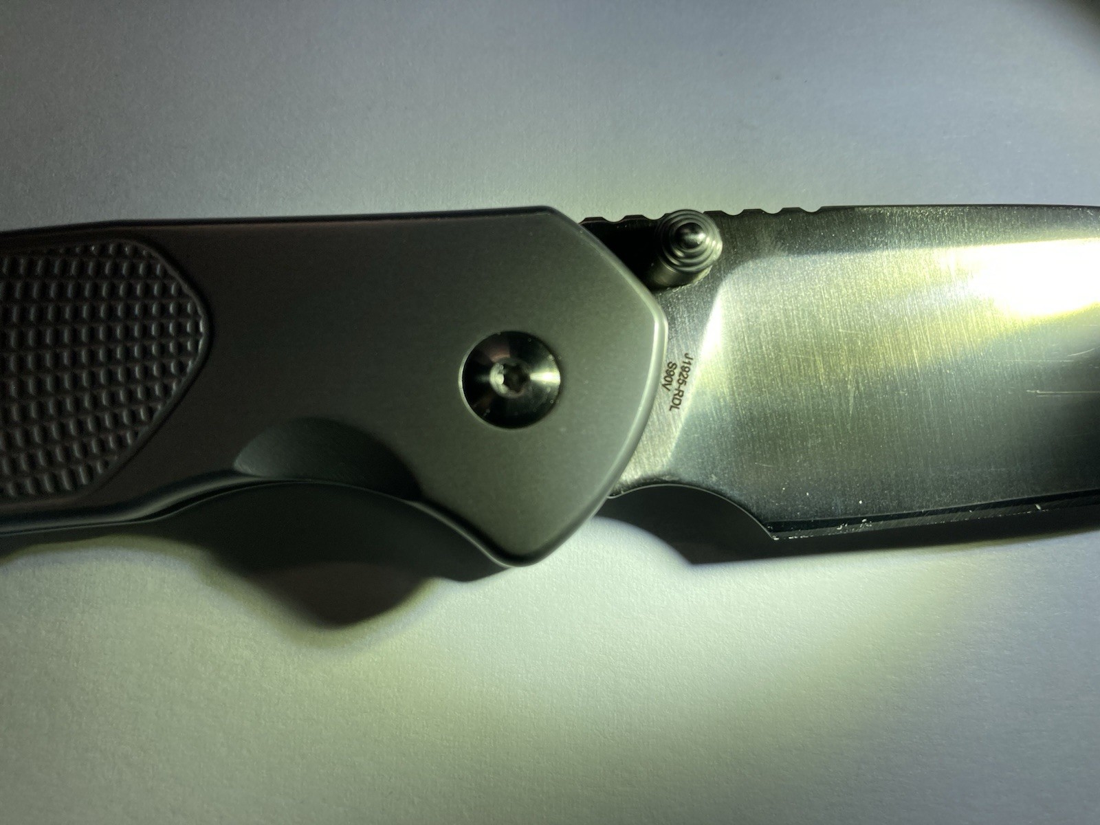 NEW IN BOX CJRB Pyrite Knife 3.1″ S90V Steel Blade button lock foldin drop point