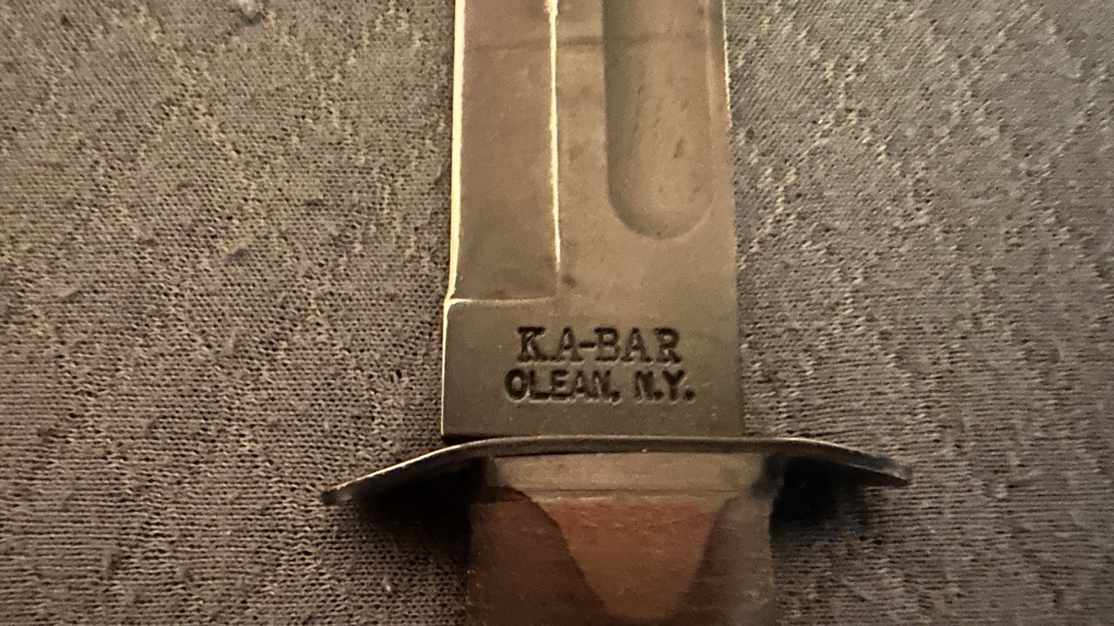 United States US Army Ka-bar 7 Inch Smooth Edge Knife With Sheath