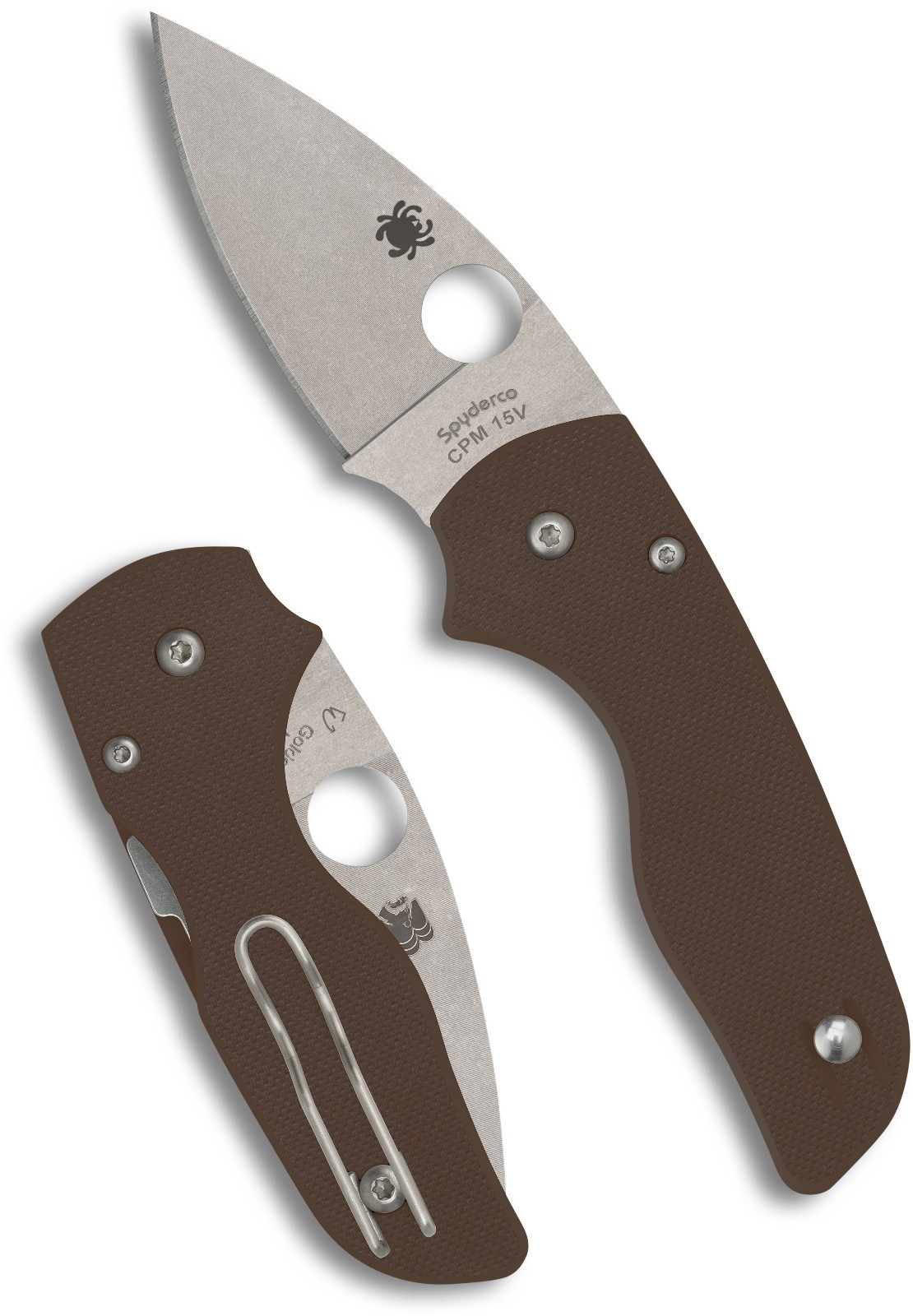 SPYDERCO Lil’ Native Sprint Run, Brown G-10 Scales, CPM 15V Steel, C230MBGPBN15V