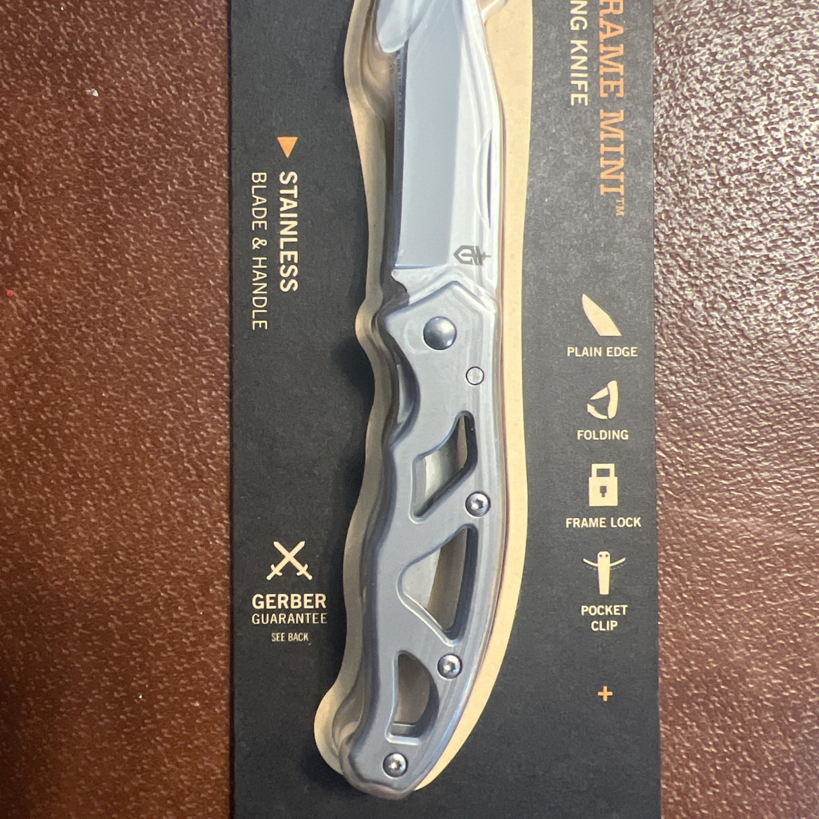 Gerber PARAFRAME MINI – Silver Stainless Steel Clip Folding Knife
