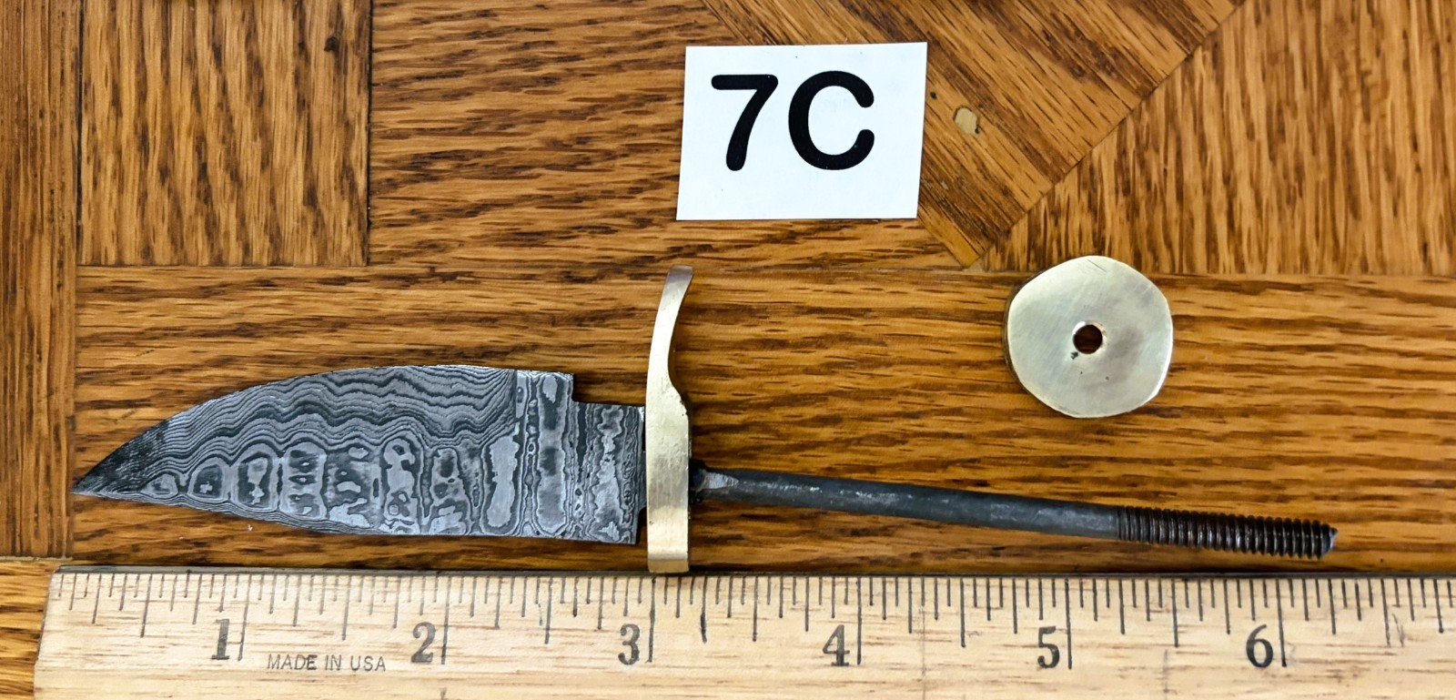 6″ – DAMASCUS STEEL KNIFE-MATERIAL-HARD WOOD HANDLE KIT #6C, 7C, 8C