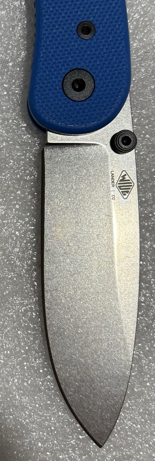 KNAFS Co. Lander 1 D2 Blue G10 Scales Stonewashed NIB With OG Pamphlet