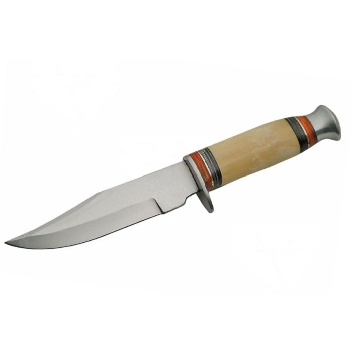 Hunting Knife | 10″ Bone Handle Skinner Full Tang Stainless Steel Blade + Sheath