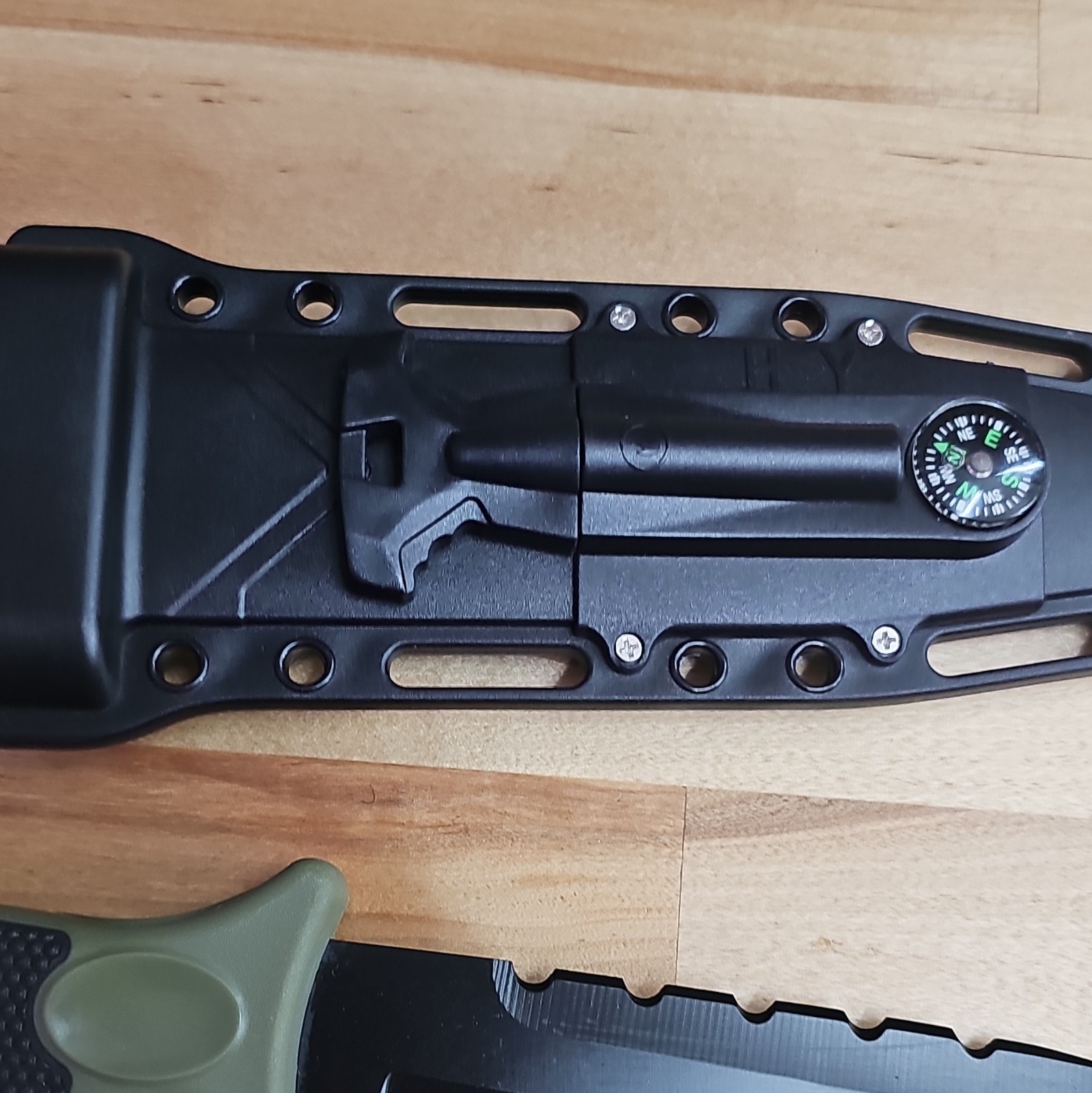 Survival Fixed Blade Knife Over 5in Stainless Clip Point Full Tang, Sheath