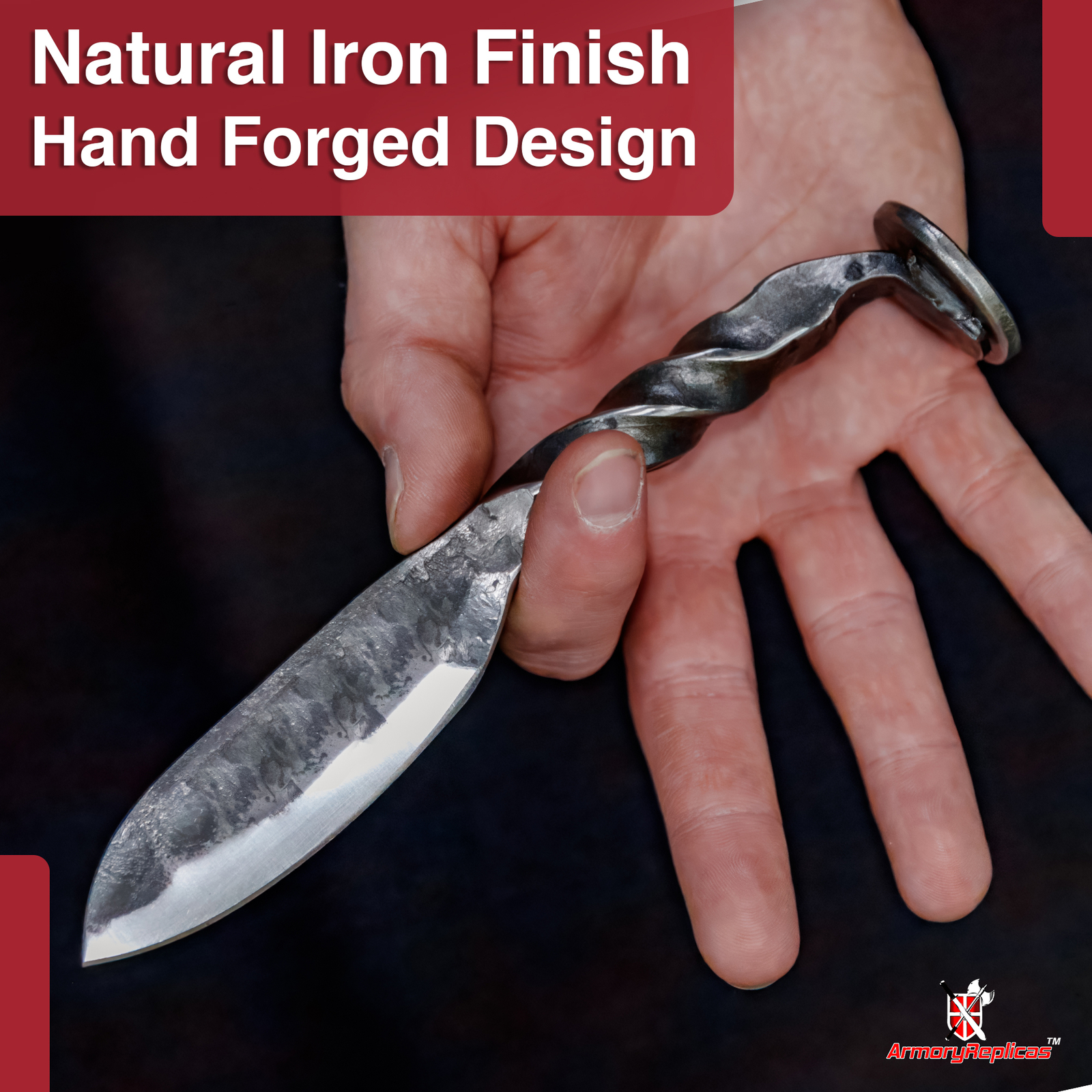 Full Tang Hand Forged Spike Knife Leather Sheath Outdoor & Camping