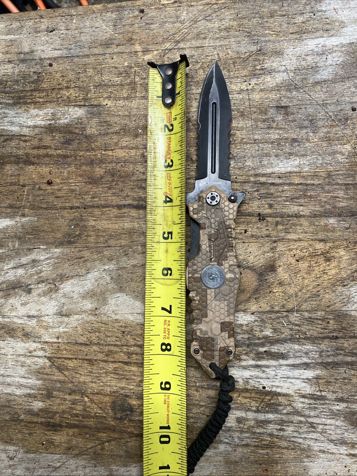 United States Marine Corps Folding Knife Brown MTech USA Ballistic M-A1037DM