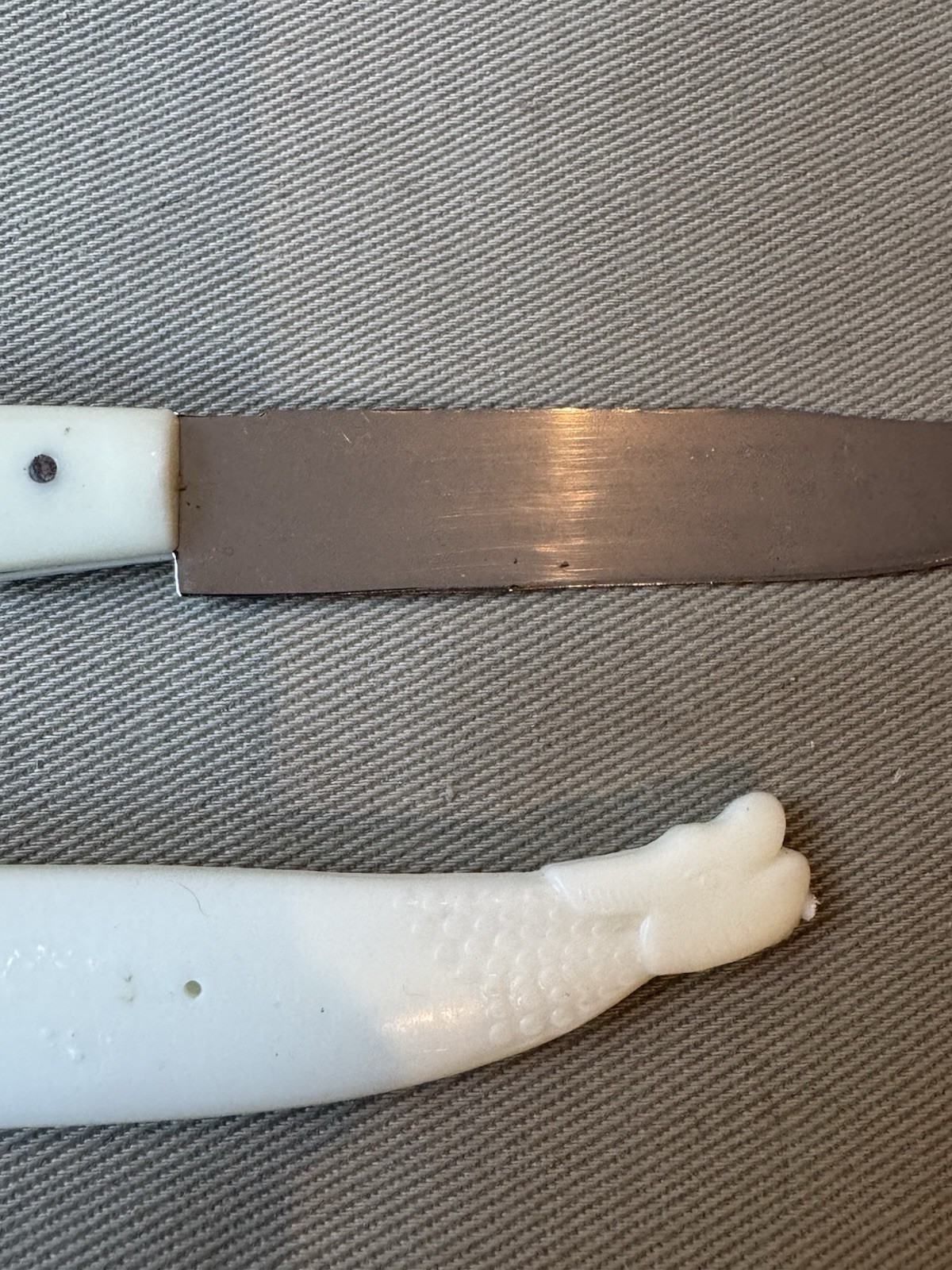 Τraditional Cretan Greek Knife with White Plexiglass Plastic Handle and Sheath