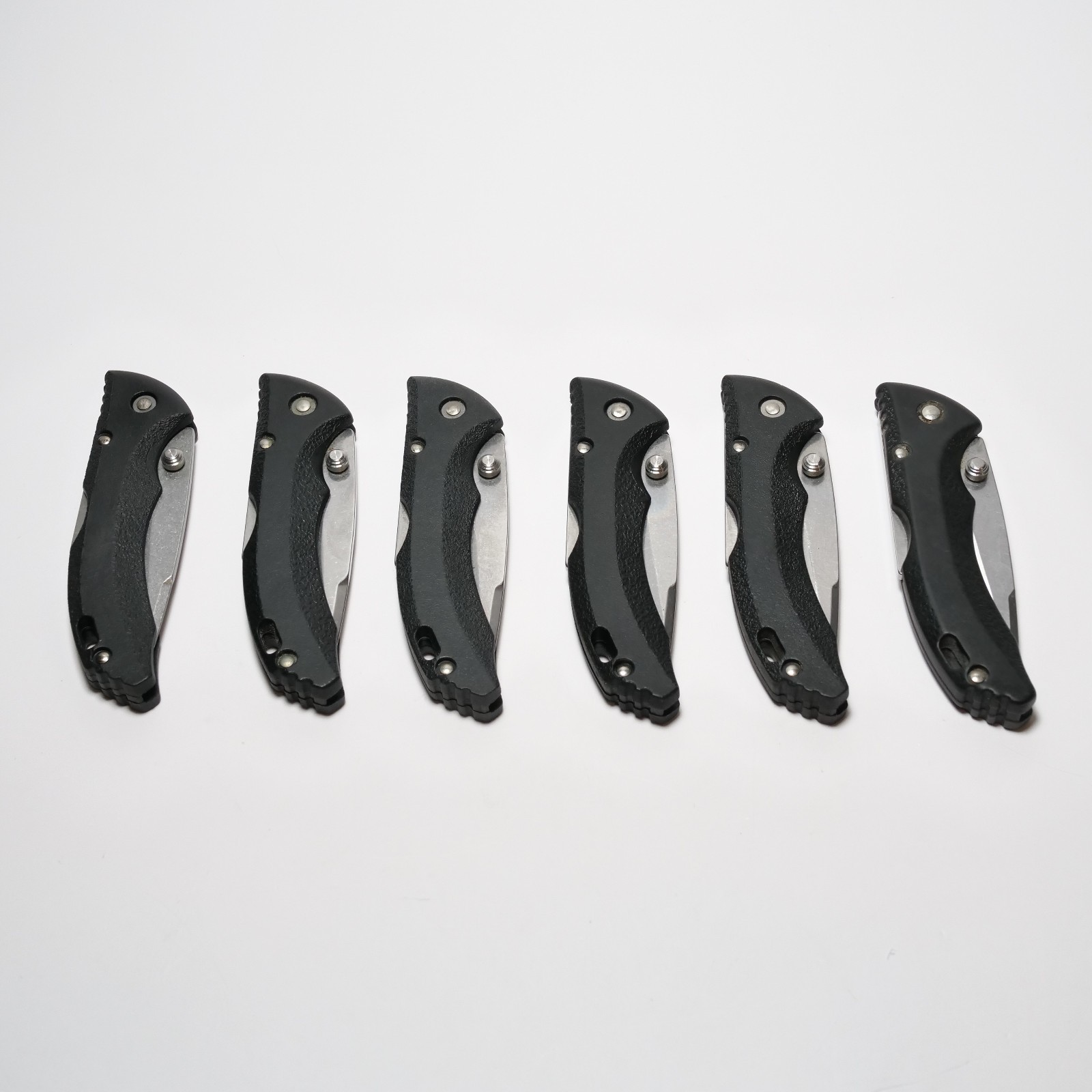 Buck 284 USA Bantam Black Handle Lockback Pocket Knife Lot of 6 Branded Nice