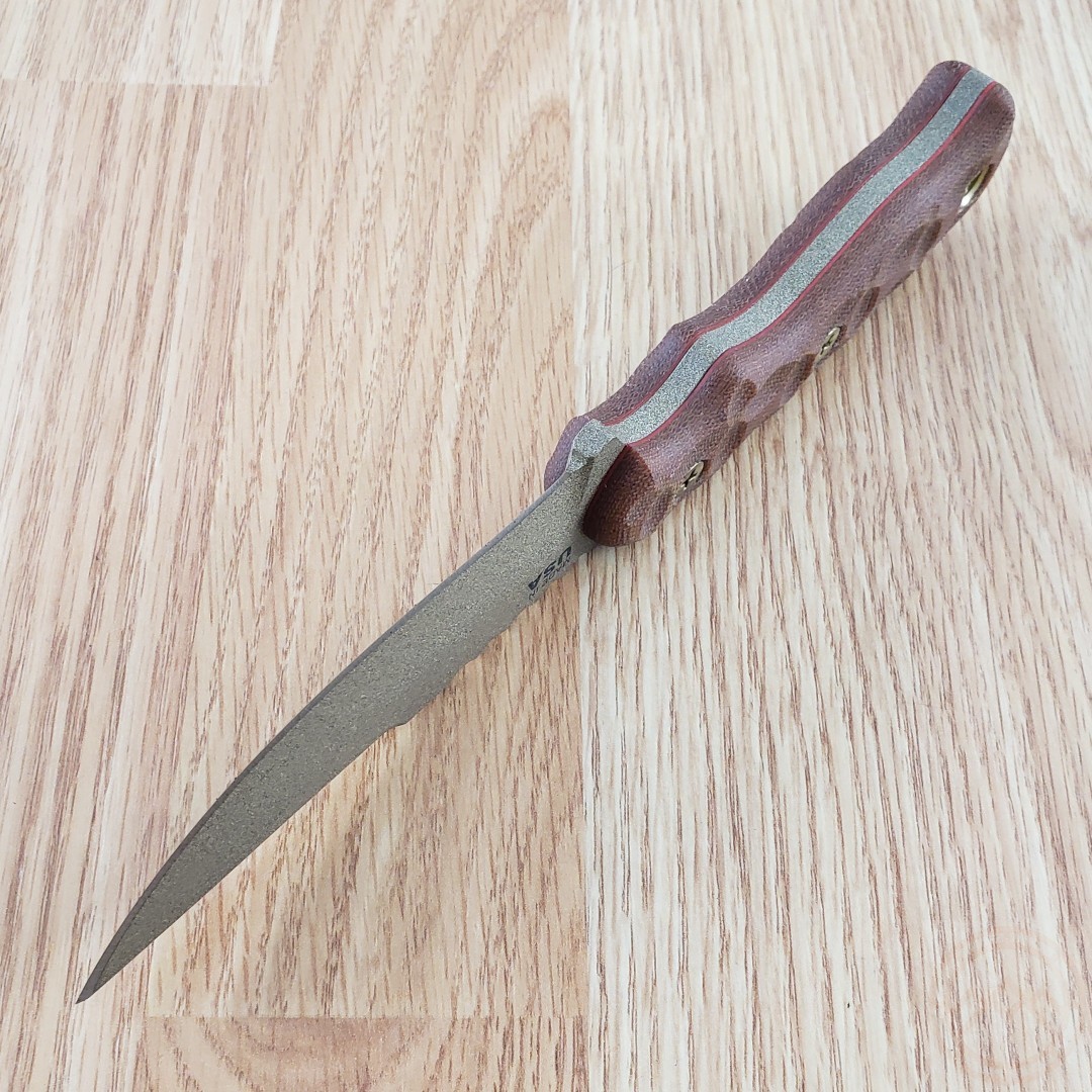 TOPS Tex Creek 69 Fixed Knife 4″ 1095 Tool Steel Drop Point Blade Micarta Handle