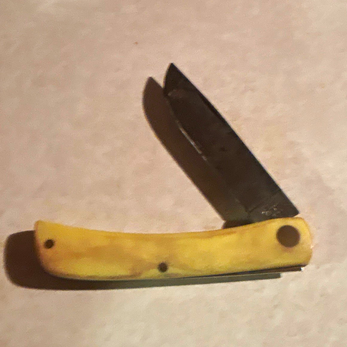 Bone Handle Folding Pocketknife Steel Clip Point Blade 1PC Slipjoint Manual