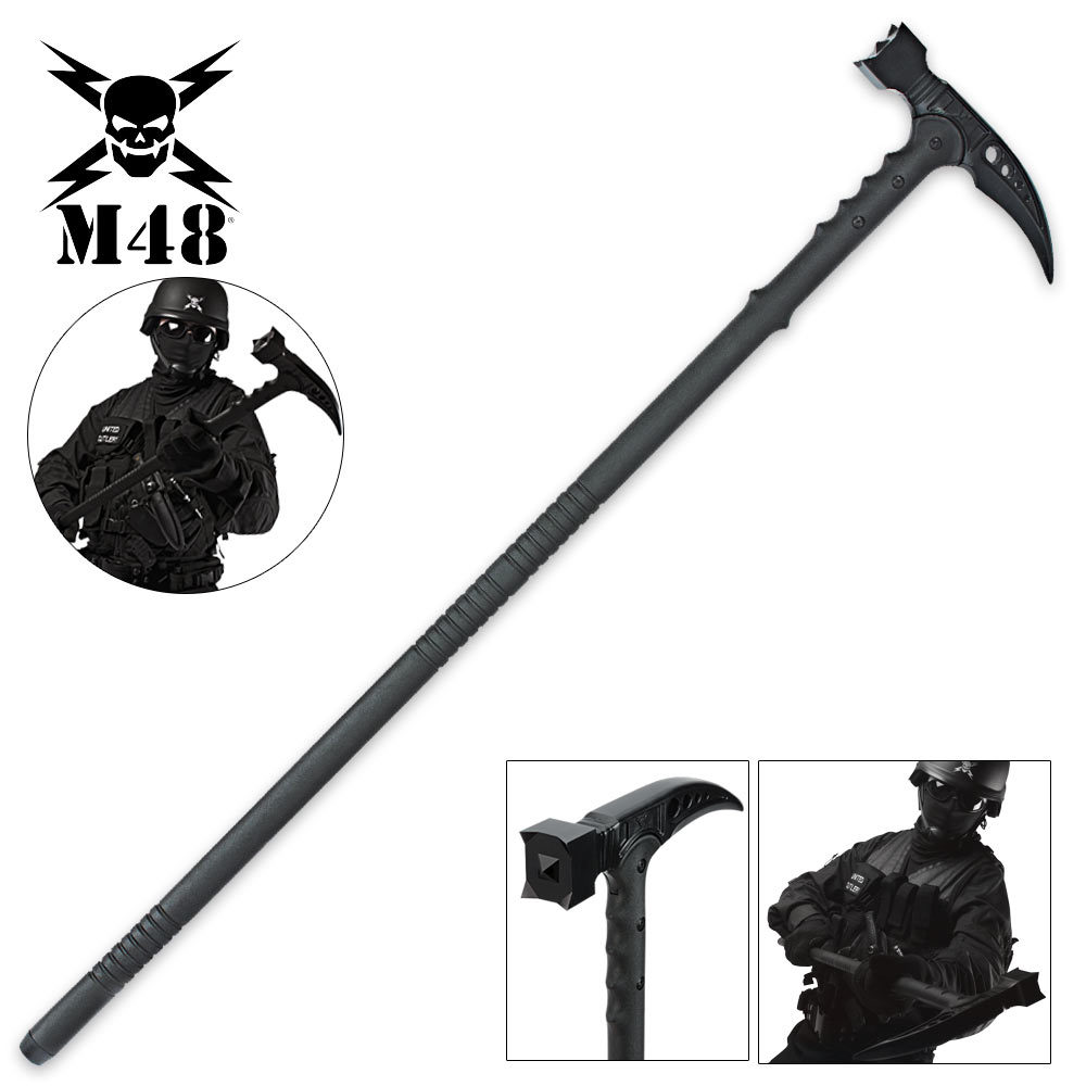 38″ M48 Kommando Survival Tactical Combat Battle Axe Blade Hammer Hiking Staff