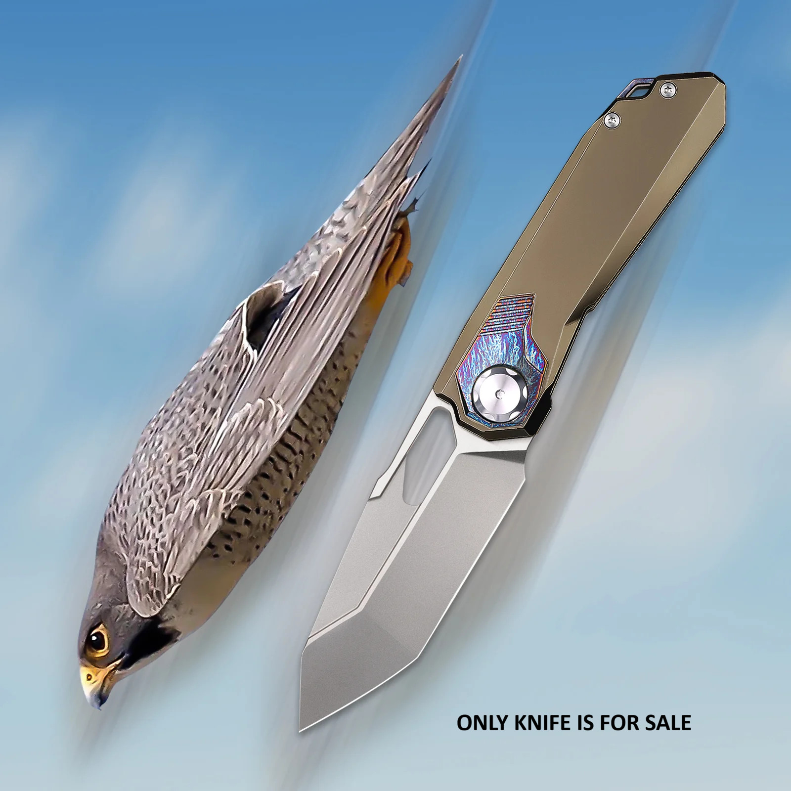 REMETTE Peregrine Folding Knife 3.13″ M390 Steel Blade Titanium/Timascus Handle