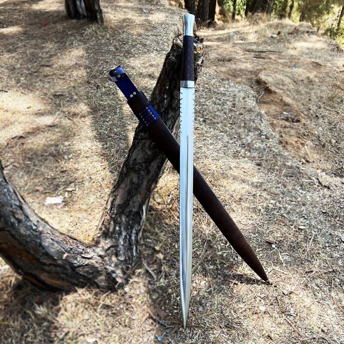 Authentic Sword made with 5160 Carbon Steel & Rosewood handle | Leather Sheath