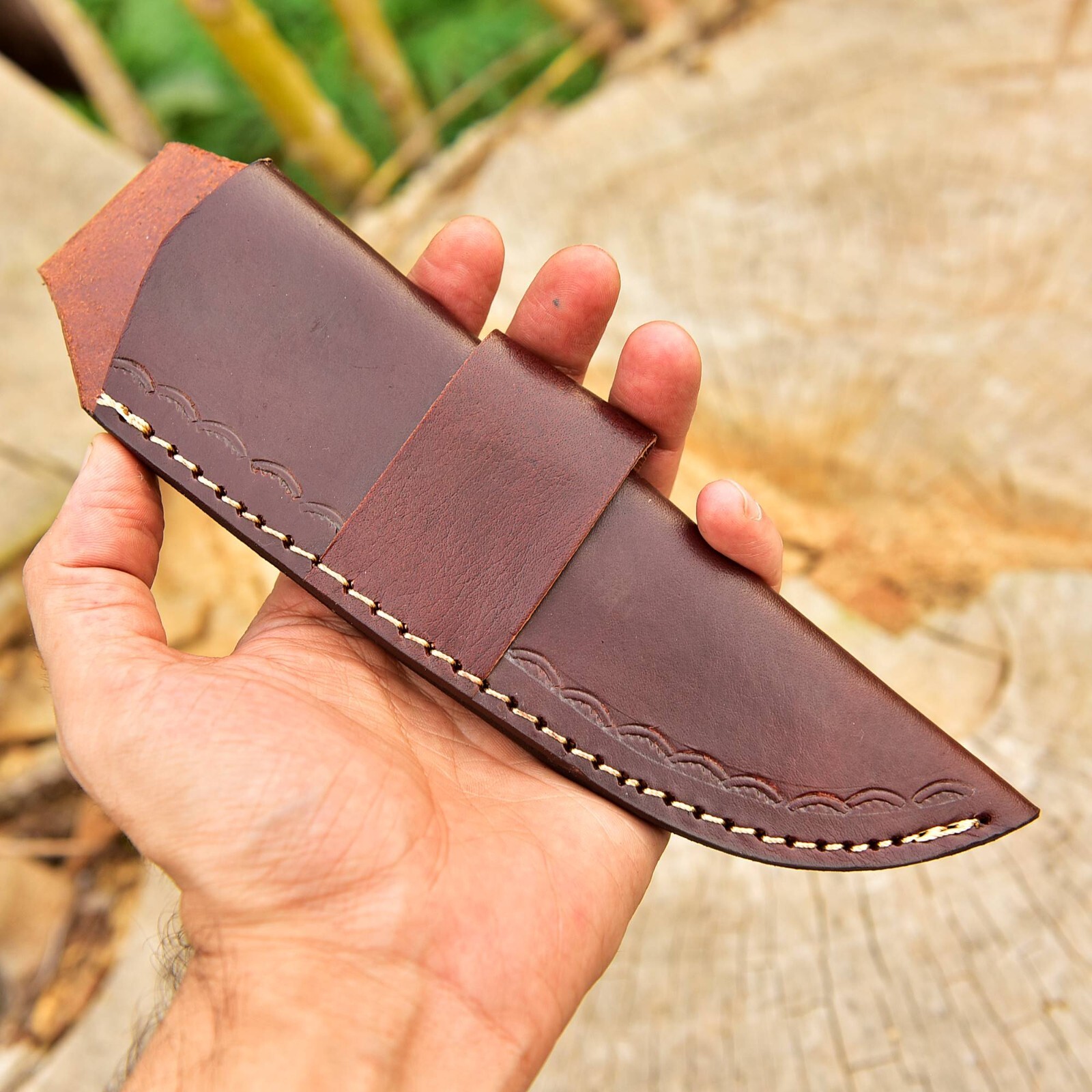 9’handmade fixed blade knife sheath hunting skinner blade knife leather sheath