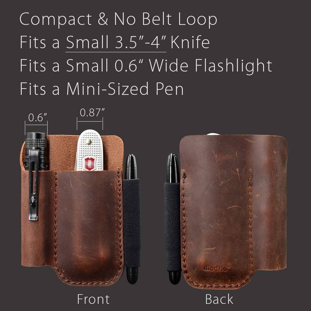 EDC Leather Knife Sheath Organizer Pouch – Full Grain Leather – Chestnut