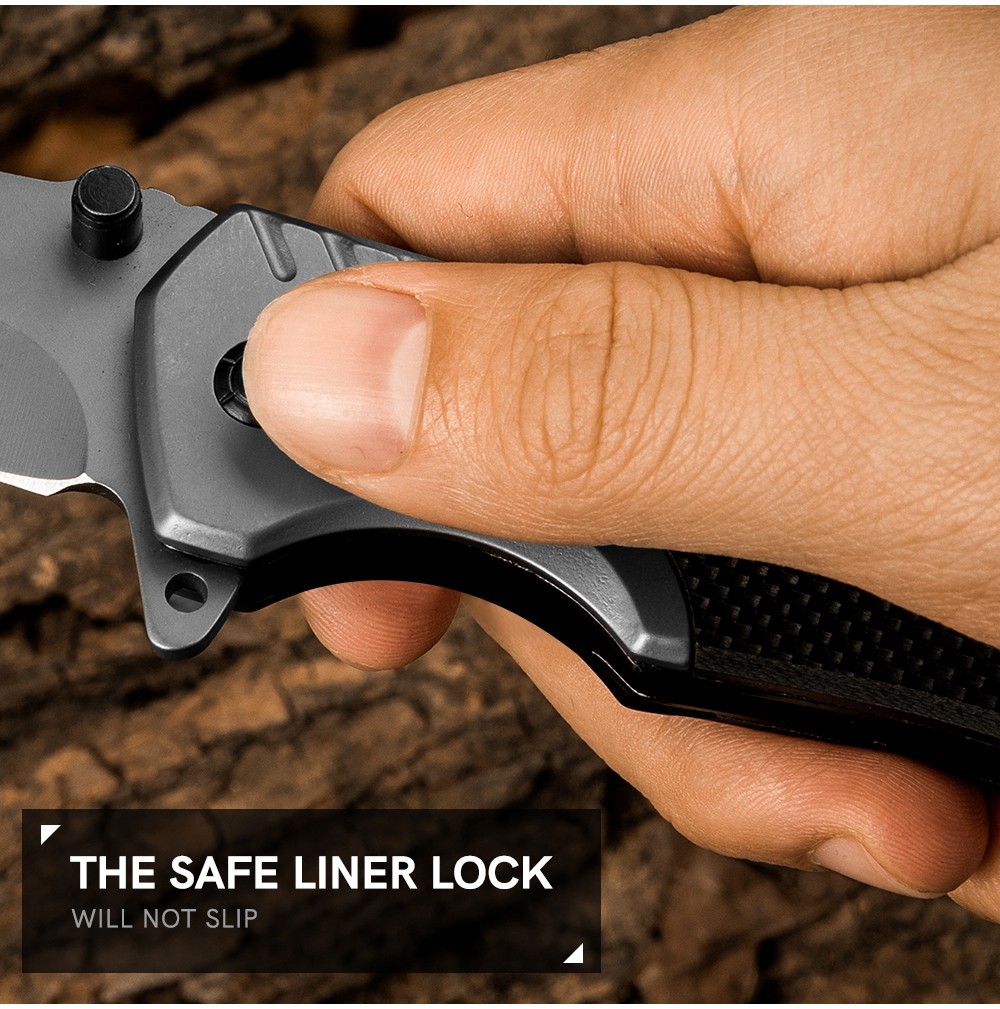 5″ Folding Pocket Knife – Wood Handle with Pocket Clip, EDC Carry Knives for Men