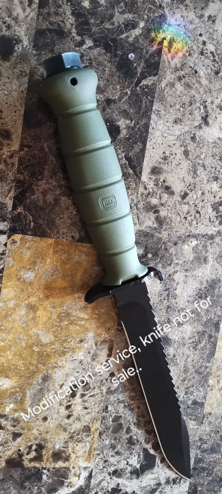 ! Glock Field Knife MODIFICATION SERVICE Steel Hammer Pommel Breaker Cap 81 78