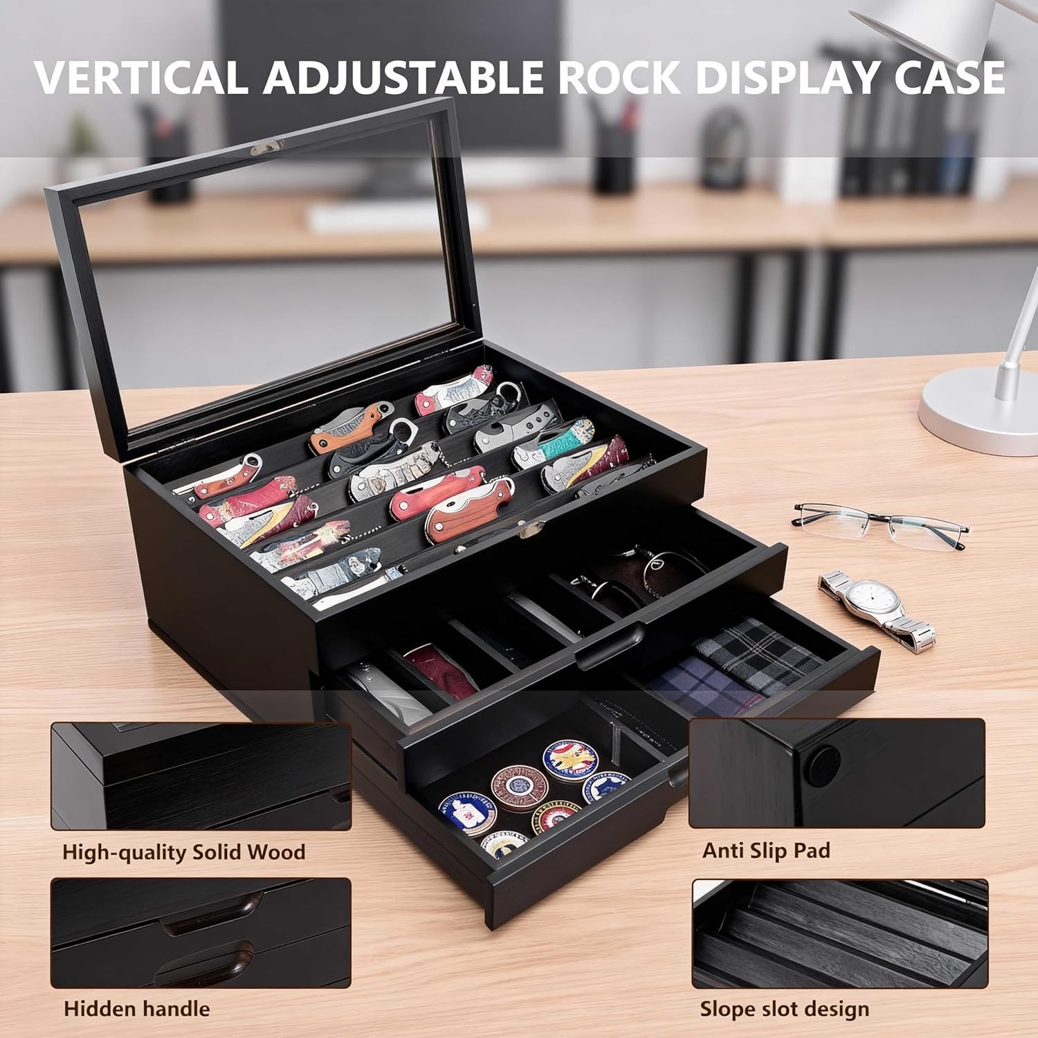 Wood Pistol Rack for Gun Safe – Handgun & Revolver Storage – Gun Safe Organizer