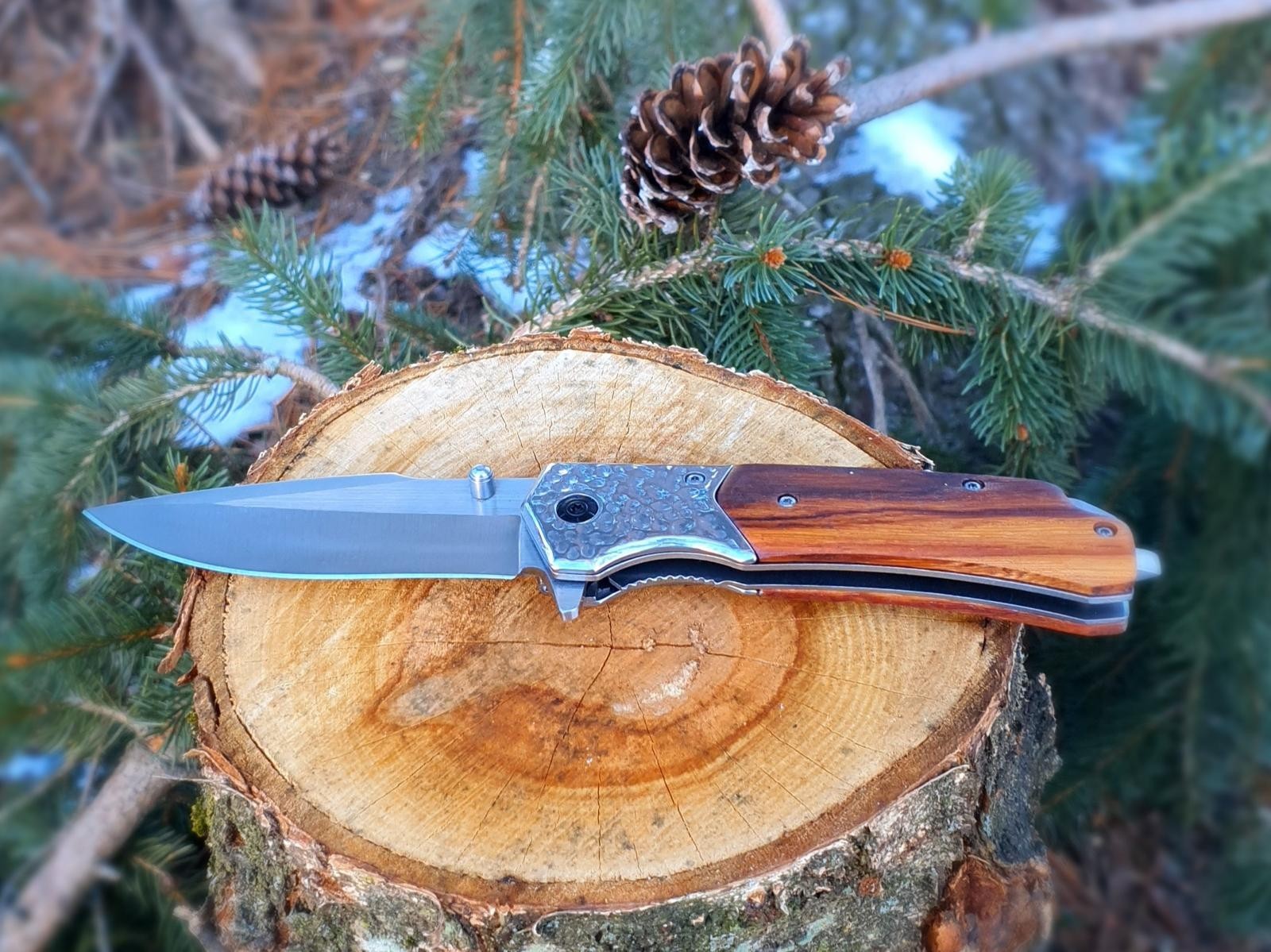 Handcrafted Wood Handle Folding Pocket Knife (3 Variations)