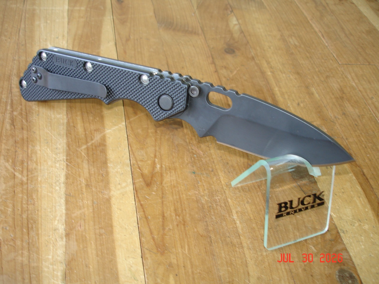 2007 BUCK KNIFE 882 889 STRIDER BLACK OX 420HC STEEL BLADE BLACK PLASTIC HANDLE
