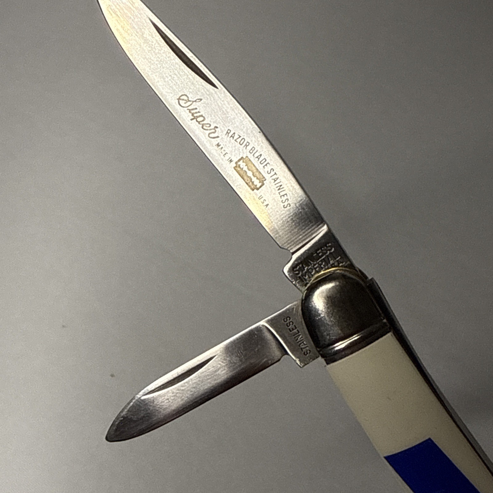 Imperial Pocket Knife 2 Blade Coban Pharmaceuticals Razor Stainless USA
