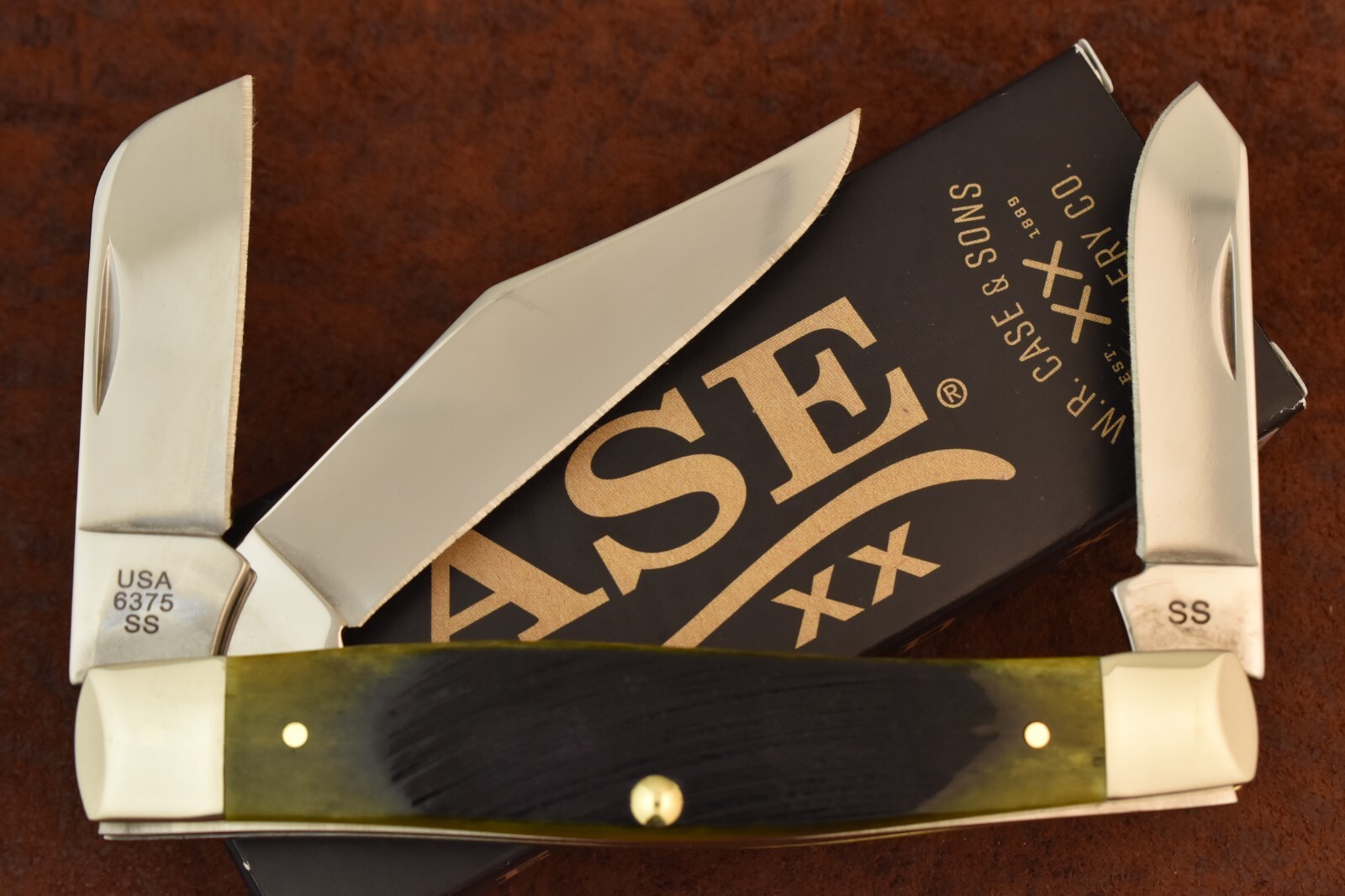 CASE XX USA SAWCUT OLIVE GREEN BONE JUMBO PREMIUM STOCKMAN KNIFE 6375 SS 2025