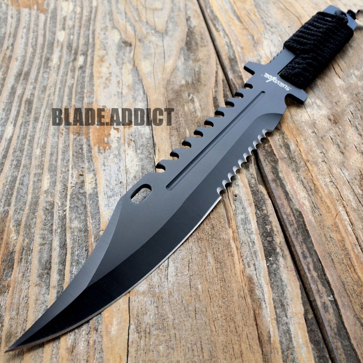 13″ TACTICAL SURVIVAL Rambo Full Tang FIXED BLADE KNIFE Hunting w/ SHEATH