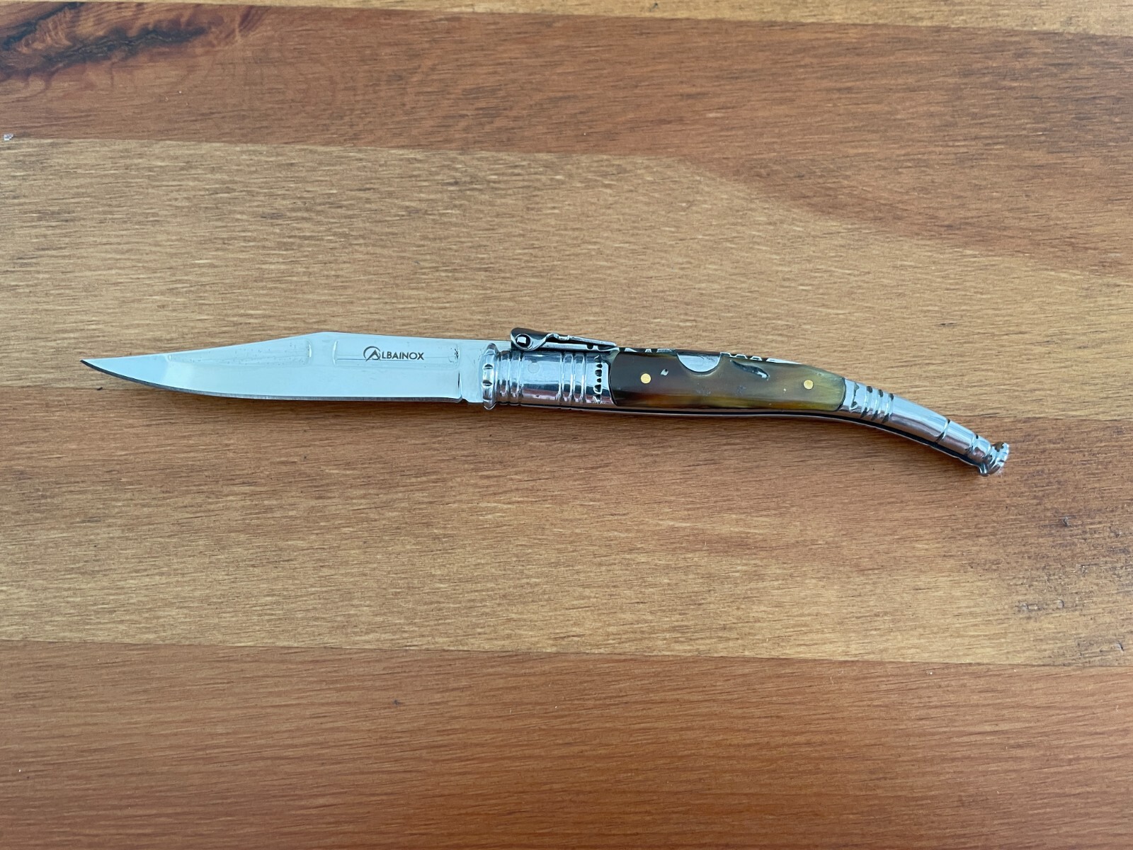 3.34” Spanish Navaja Serrana Folding Pocket Knife Bullhorn Handle – US Seller