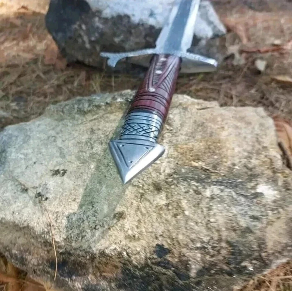34″ Long Medieval Viking Sword | Handmade Carbon Steel Blade | Hunting | Camping