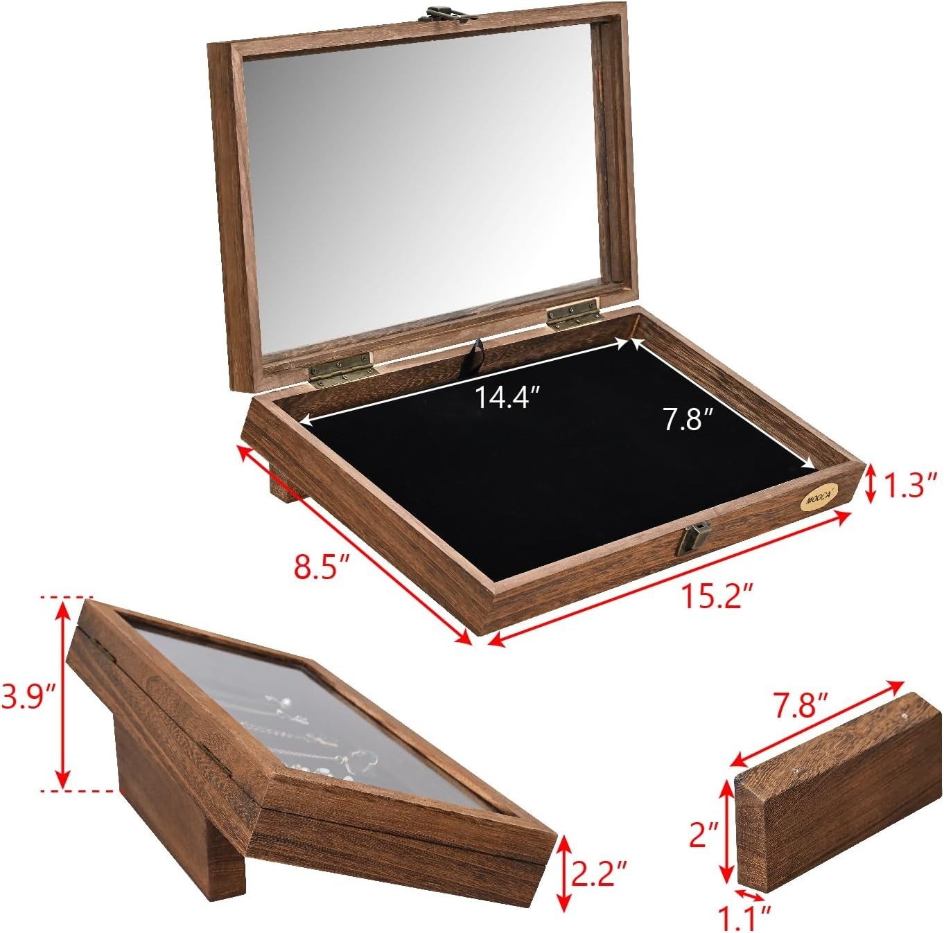 Knife Display Case Arrowheads Collectibles Wood Glass Pin Coins Medal Shadow Box