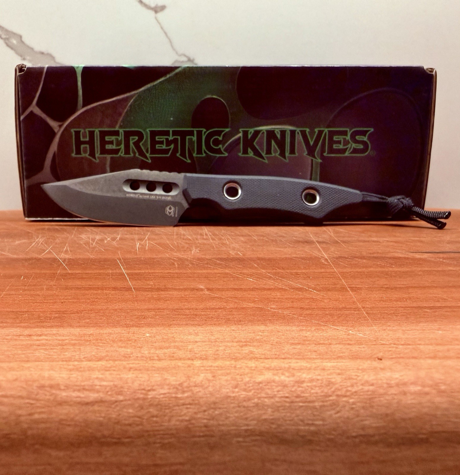Heretic Kobold Fixed Blade Bowie DLC Black G10 MagnaCut USA Leather Sheath BNIB