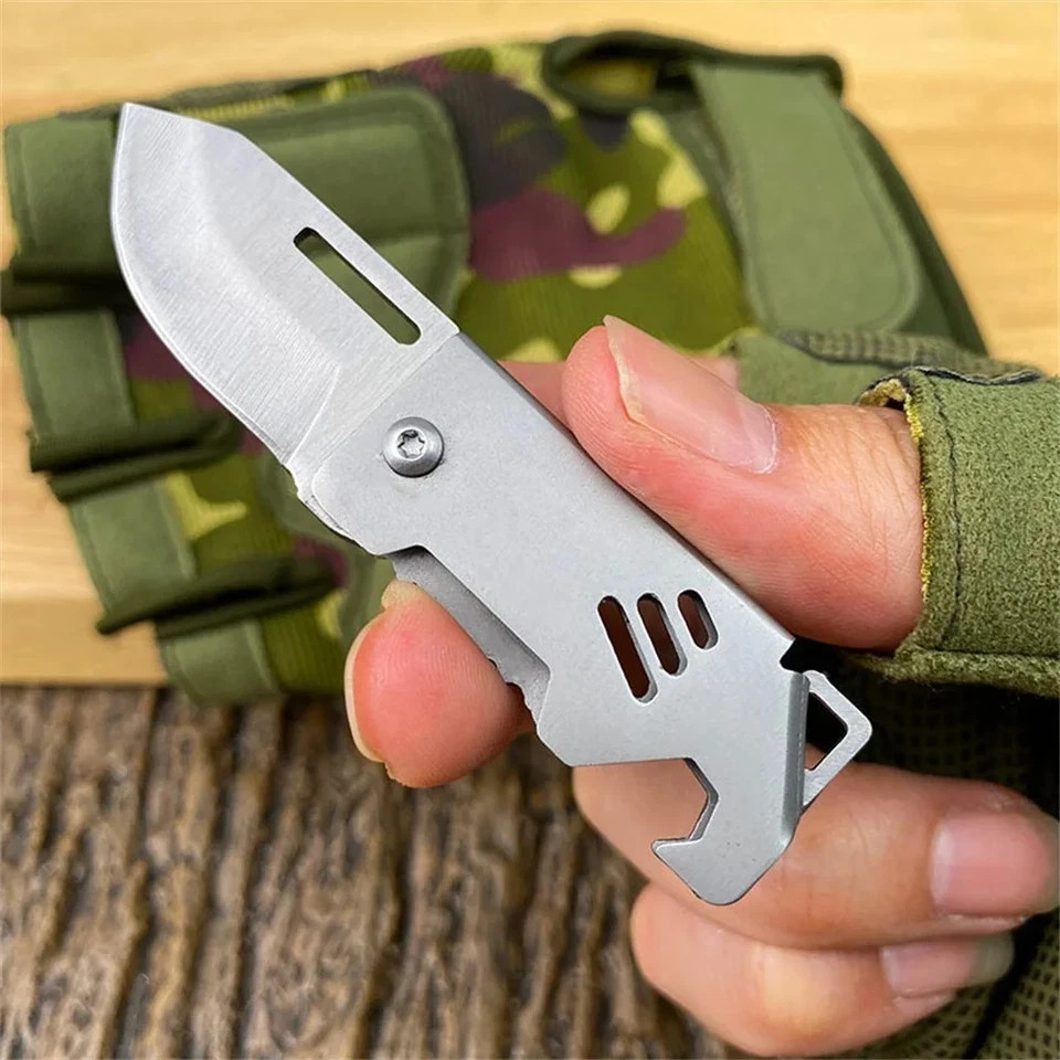 Mini EDC Foldable Pocket Knife Keychain Survival Tool Bottle Opener || US SELLER