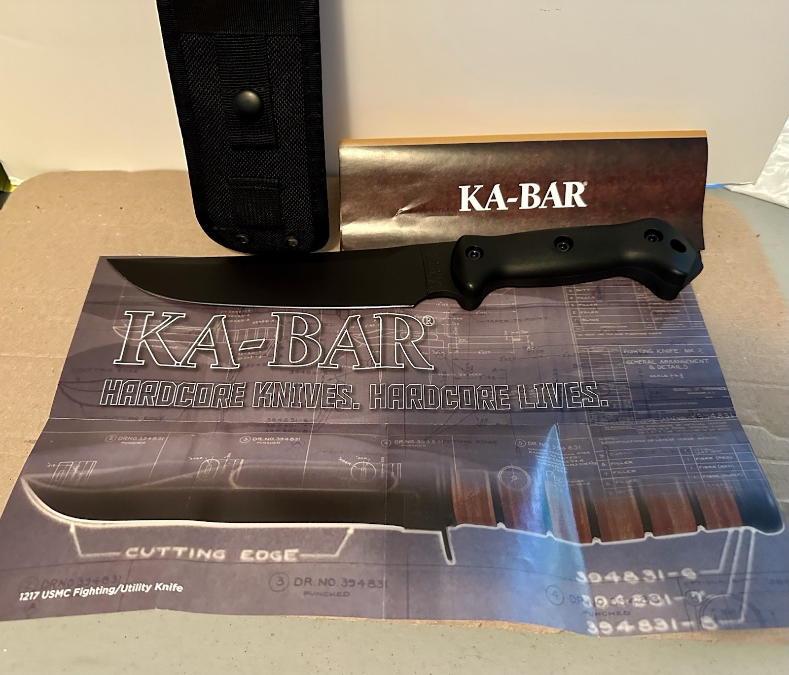 KA-BAR BK5 Magnum Camp Knife; Blade 8”; 1095 Cross-Van Steel Good Condition