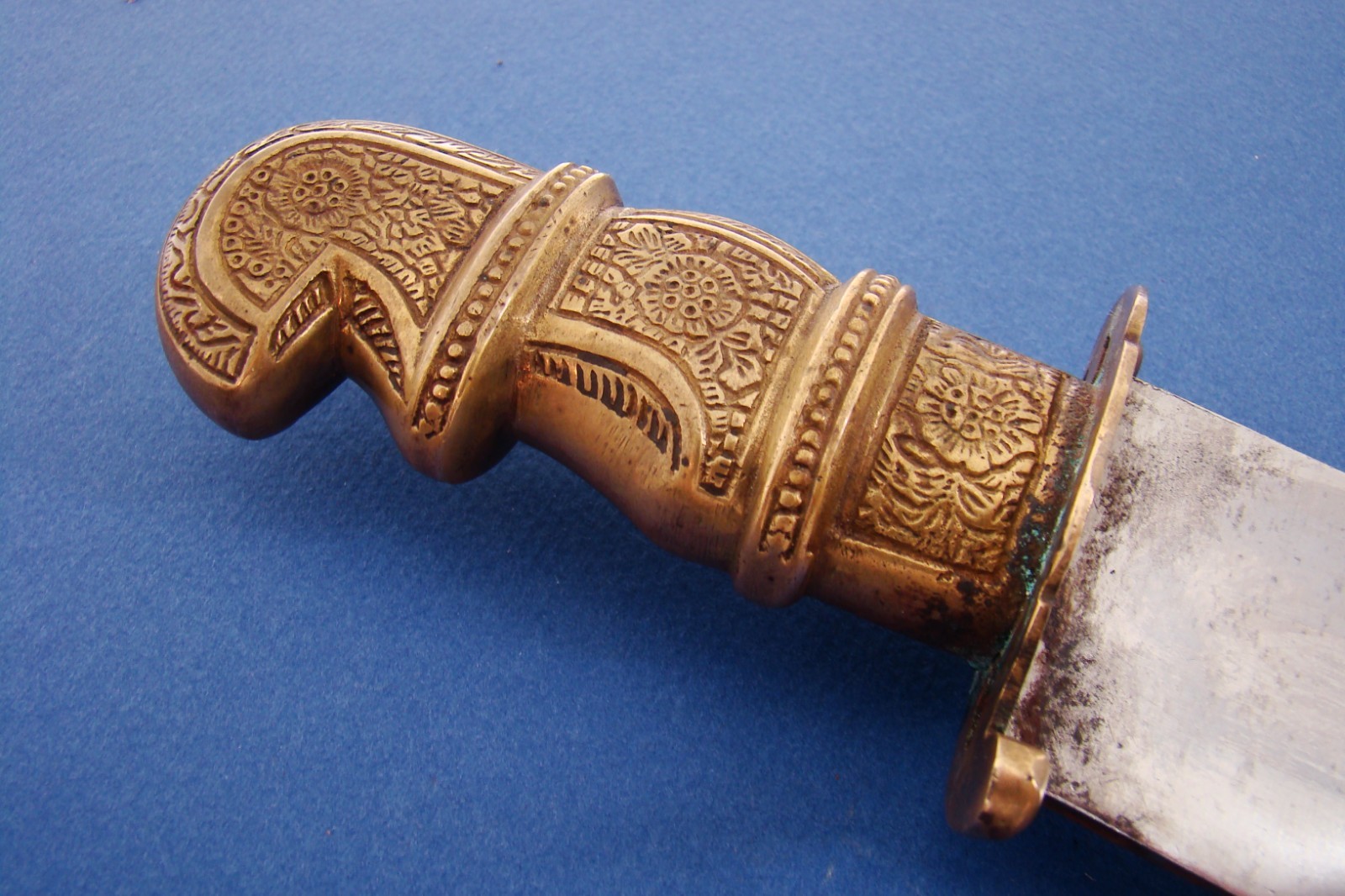 ANTIQUE PUNJAB INDIA MILITARY SIKH WARRIOR FIGHTING COMBAT KNIFE SWORD KNIVES VG
