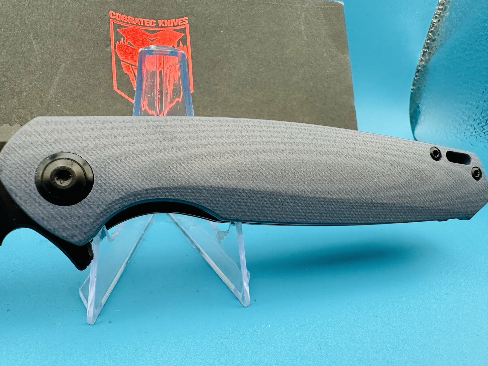 Cobratec Knives Rath Liner Folding Knife 3.5″ D2 Tool Steel Blade Gray G10 Hdl