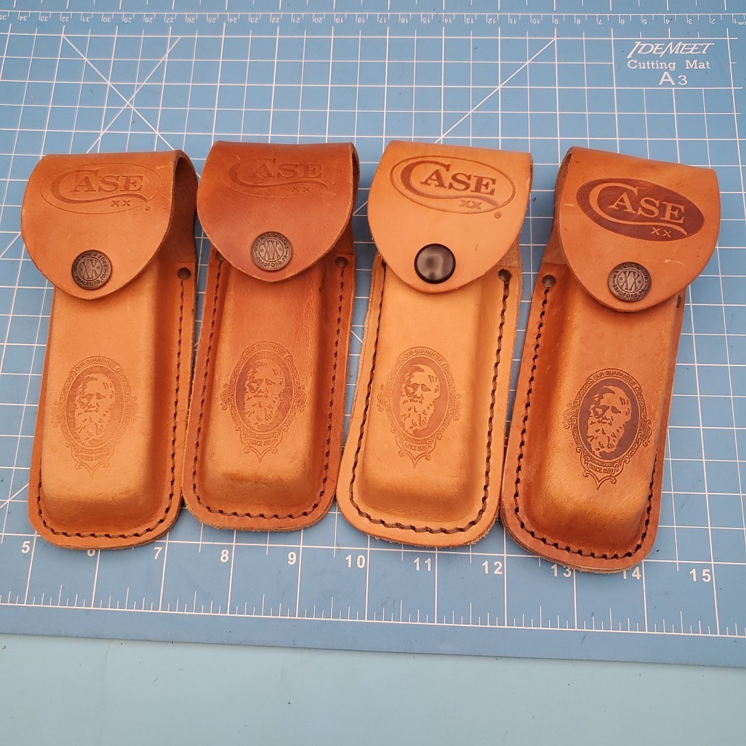Case XX Pocket Knife Sheath Brown Leather Folding Blade Hunter Case 6″ FS
