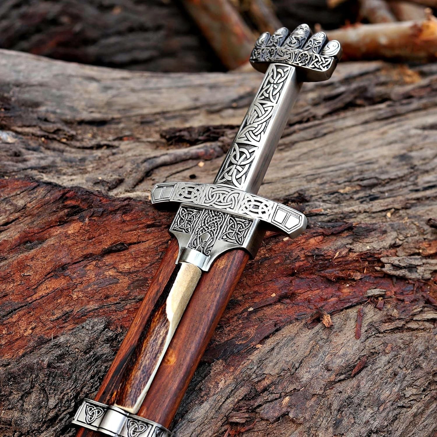 Hand Forged Damascus Steel Viking Sword Battle Ready Medieval Sword +Scabbard