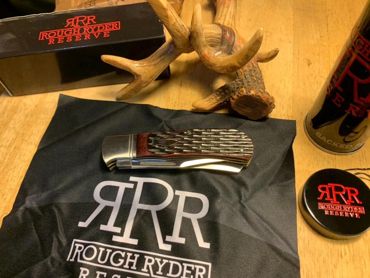 Rough Ryder Reserve Brown Jig Bone Wide Belly Trapper 4 1/4″ Pocket Knife RRR042