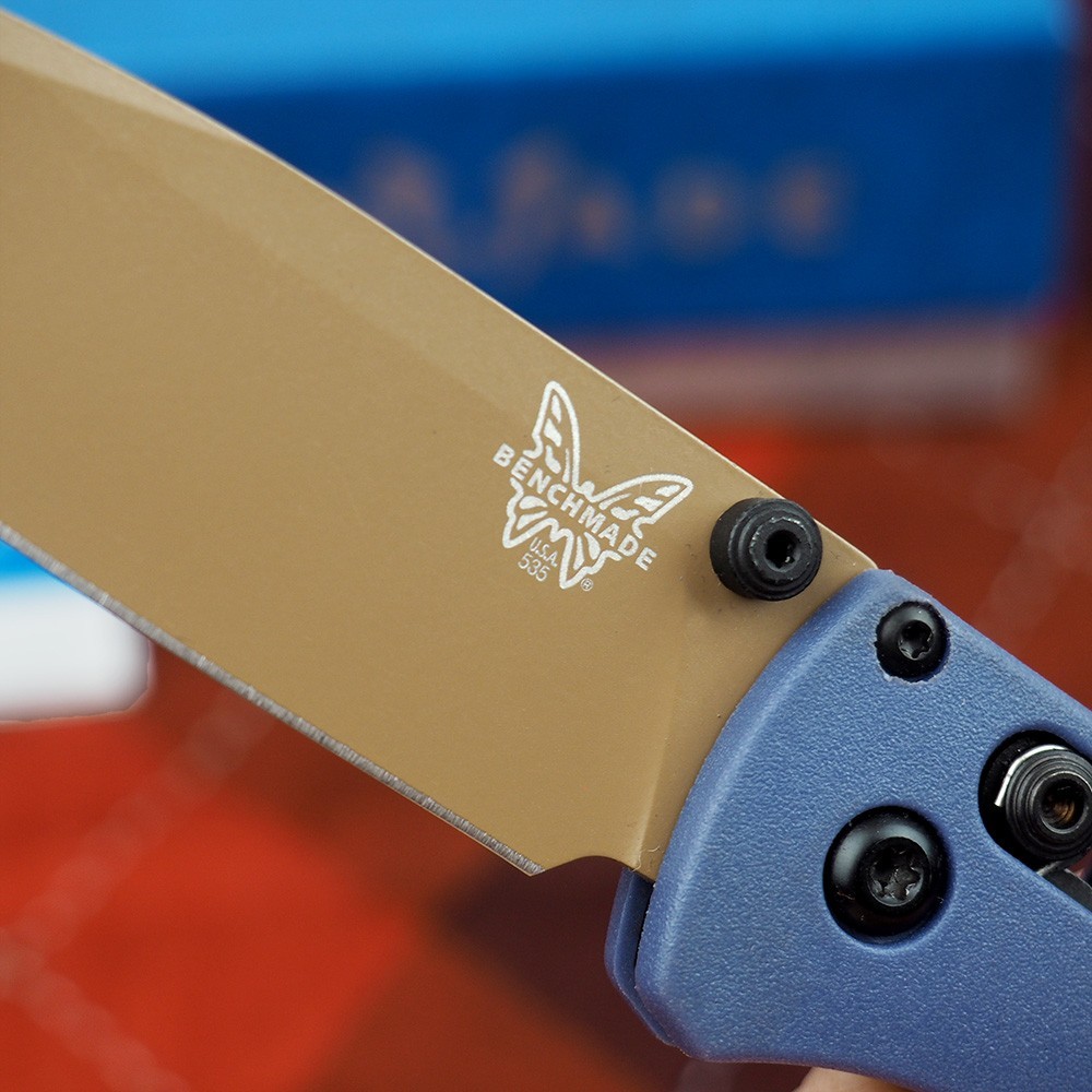 Benchmade 535FE-05 Bugout Crater Blue Grivory Handle S30V Blade Folding Knives