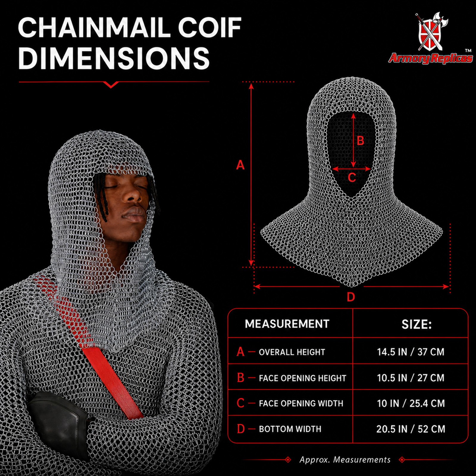 BATTLE READY CHAIN MAIL COIF ARMOR MEDIEVAL RENAISSANCE CHAINMAIL HOOD ARMOR